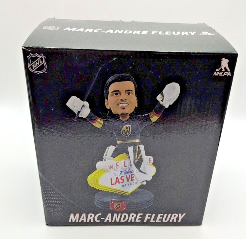 Marc-Andre Fleury VGK Golden Knights Welcome to LV Sign Bobblehead NHL 418/2019